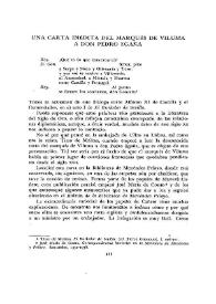  Una carta inédita del marqués de Viluma a don Pedro Egaña 