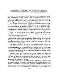  La obra literaria de Juan de Palafox y Mendoza, escritor hispanoamericano 