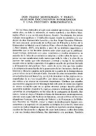 Don Pedro Montengón y Paret: algunos documentos biográficos y una precisión bibliográfica