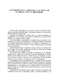Los premios de J. Cortázar o la busca de lo irreal por lo irracional 