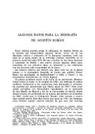 Algunos datos para la biografía de Agustín Durán 