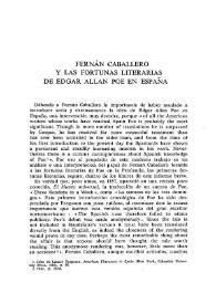 Fernán Caballero y las fortunas literarias de Edgar Allan Poe en España 