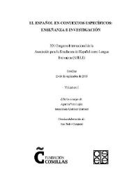 El español en contextos específicos : enseñanza e investigación : XX Congreso Internacional de la Asociación para la Enseñanza del Español como Lengua Extranjera, comillas, 23-26 de septiembre de 2009 