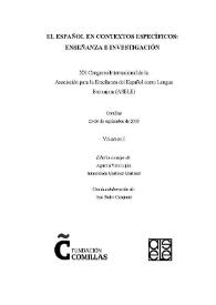 El español en contextos específicos : enseñanza e investigación : XX Congreso Internacional de la Asociación para la Enseñanza del Español como...