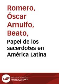 Papel de los sacerdotes en América Latina
