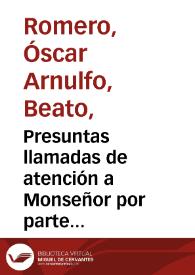 Presuntas llamadas de atención a Monseñor por parte del Vaticano