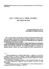 Dido y Eneas en la poesía española del Siglo de Oro