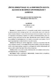 Límites conceptuales de la composición escrita: alcance de su espacio epistemológico y didáctico