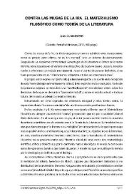 Jesús G. Maestro: 'Contra las musas de la ira. El materialismo filosófico como teoría de la literatura'. Oviedo: Pentalfa Ediciones, 2014, 460...
