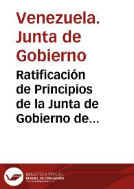Ratificación de Principios de la Junta de Gobierno de 1958