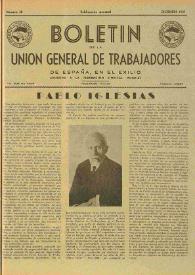U.G.T. : Boletín de la Unión General de Trabajadores de España en Francia. Núm. 38, diciembre de 1947