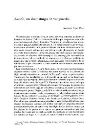 Azorín, un dramaturgo de vanguardia