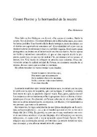 Cesare Pavese y la hermandad de la muerte