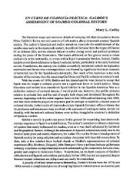 'Un curso de Filosofía Práctica': Galdós's Assessment of Spanish Colonial History