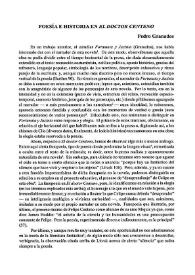 Poesía e historia en 'El doctor Centeno'