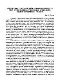 Fetishism of the Commodity: Galdos's Interpretation of the Capitalist Discourse of the Bourgeoisie in 'Fortunata y Jacinta'