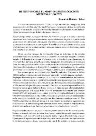 De nuevo sobre el motivo ornitológico en 'Fortunata y Jacinta'