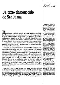 Un texto desconocido de Sor Juana
