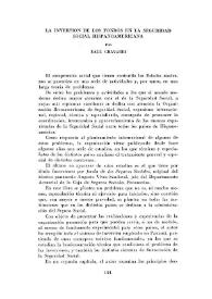 La inversión de los fondos en la Seguridad Social Hispanoamericana