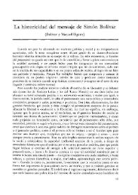 La historicidad del mensaje de Simón Bolívar (Bolívar y Manuel Ugarte)