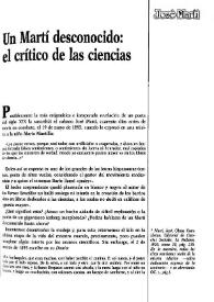 Un Martí desconocido: el crítico de las ciencias