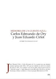 Memoria de un cuento azul: Carlos Edmundo de Ory y Juan Eduardo Cirlot