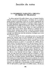 La incipiente narrativa chicana: un espejo de telarañas