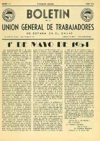 U.G.T. : Boletín de la Unión General de Trabajadores de España en Francia. Núm. 115, mayo de 1954
