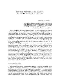 Espacio y sociedad en Galdós: El salón, el café, el teatro