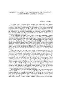 Palacio Valdé's 'Un estudiante de Canarias': a forgotten article of 1883