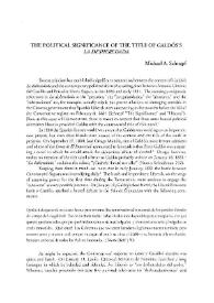 The political significance of the title of Galdós's 'La desheredada'