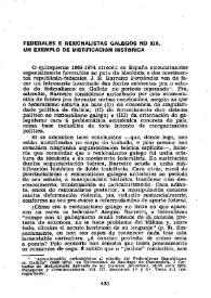 Federales e rexionalistas galegos no XIX. Un exemplo de mixtificación histórica