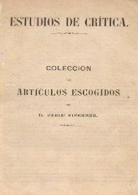 Colección de artículos escogidos de D. Pablo Piferrer