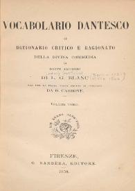Vocabolario dantesco o Dizionario critico e ragionato della Divina commedia di Dante Alighieri