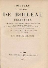 Oeuvres poétiques de Boileau Depréaux