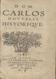 Dom Carlos : novvelle historiqve