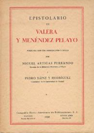 Epistolario de Valera y Menéndez Pelayo