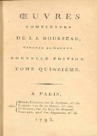 Oeuvres complettes. Volume 15