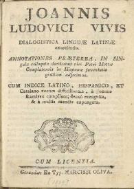 Joannis Ludovici Vivis Dialogistica linguae latinae exercitatio