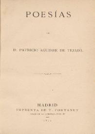 Poesías de Patricio Aguirre de Tejada