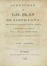 Aventuras de Gil Blas de Santillana. Tomo primero