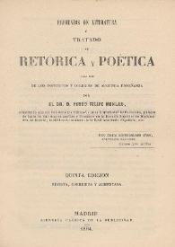 Elementos de literatura ó Tratado de retórica y poética para uso de los institutos y colegios de segunda enseñanza