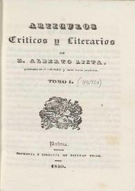 Artículos críticos y literarios