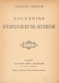 Souvenirs d'enfance et de jeunesse