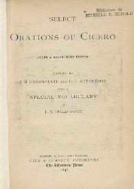 Select orations of Cicero