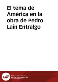 El tema de América en la obra de Pedro Laín Entralgo