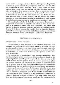 Cuadernos Hispanoamericanos, núm. 91-92 (julio-agosto 1957). Índice de exposiciones