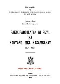 Pakikipagsulatan ni Rizal sa kanyang mga kasambahay. 1876-1896