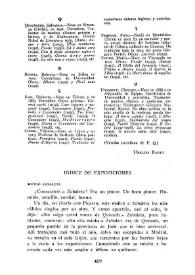 Cuadernos Hispanoamericanos, núm 132 (diciembre de 1960). Índice de exposiciones