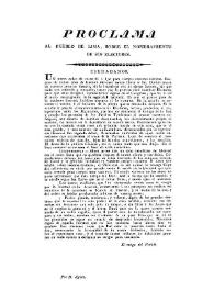 Proclama al pueblo de Lima sobre el nombramiento de sus electores